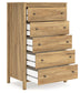 Bermacy - Five Drawer Chest - Light Brown