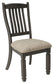 Tyler Creek - Dining UPH Side Chair (Set of 2) - Slatback - Black / Grayish Brown