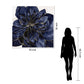 Floating Tempered Glass With Foil Open Peony - Blue