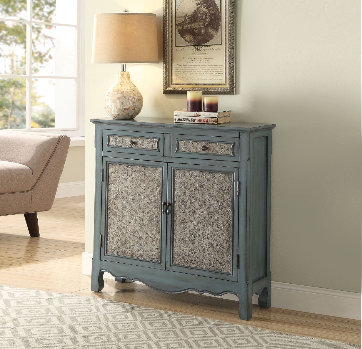 Winchell - Accent Table - Antique Blue - 35"