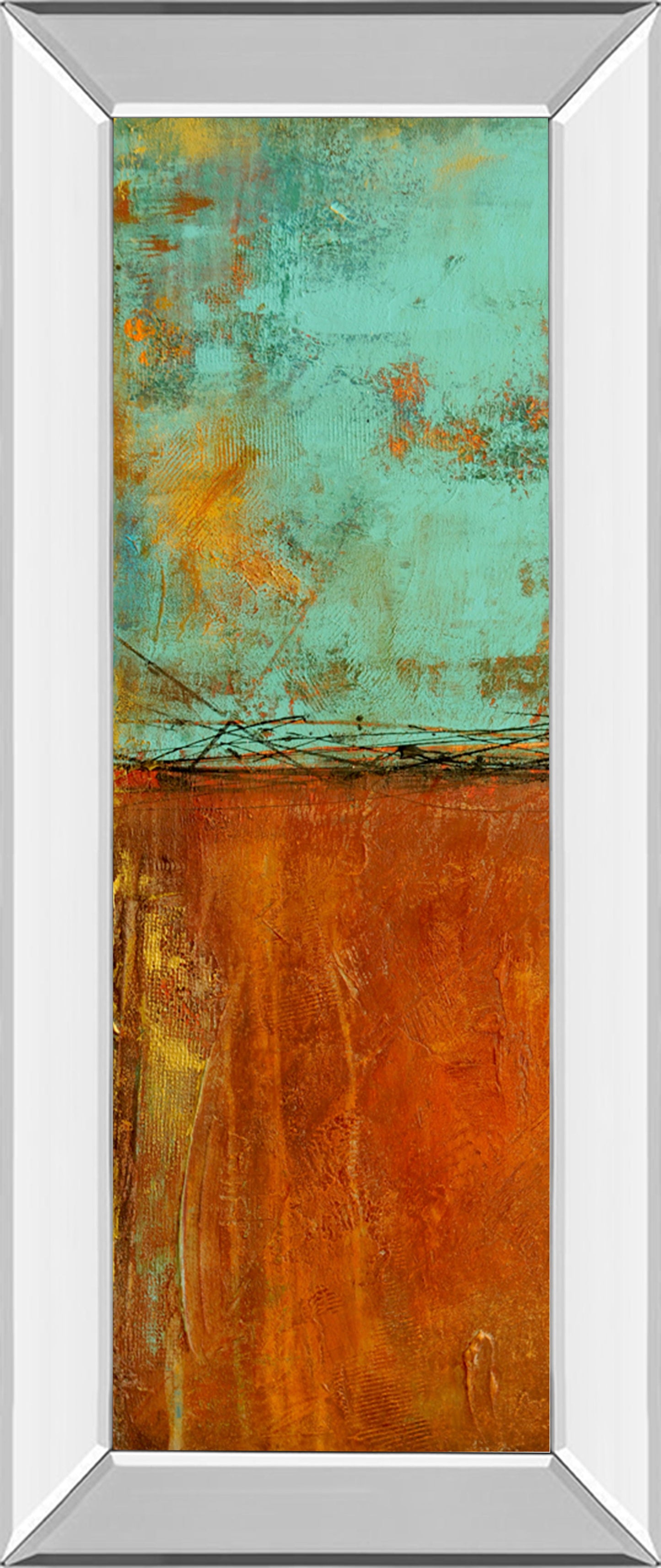 Ten City I By Erin Ashley - Mirror Framed Print Wall Art - Orange