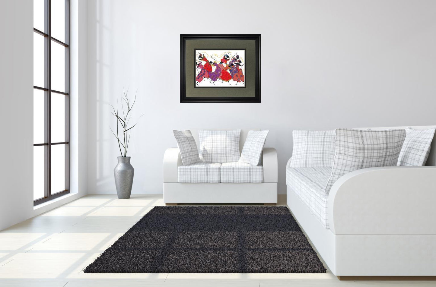 Lead Dancer In Purple Gown By Augusta Asberry - Framed Print Wall Art - Red