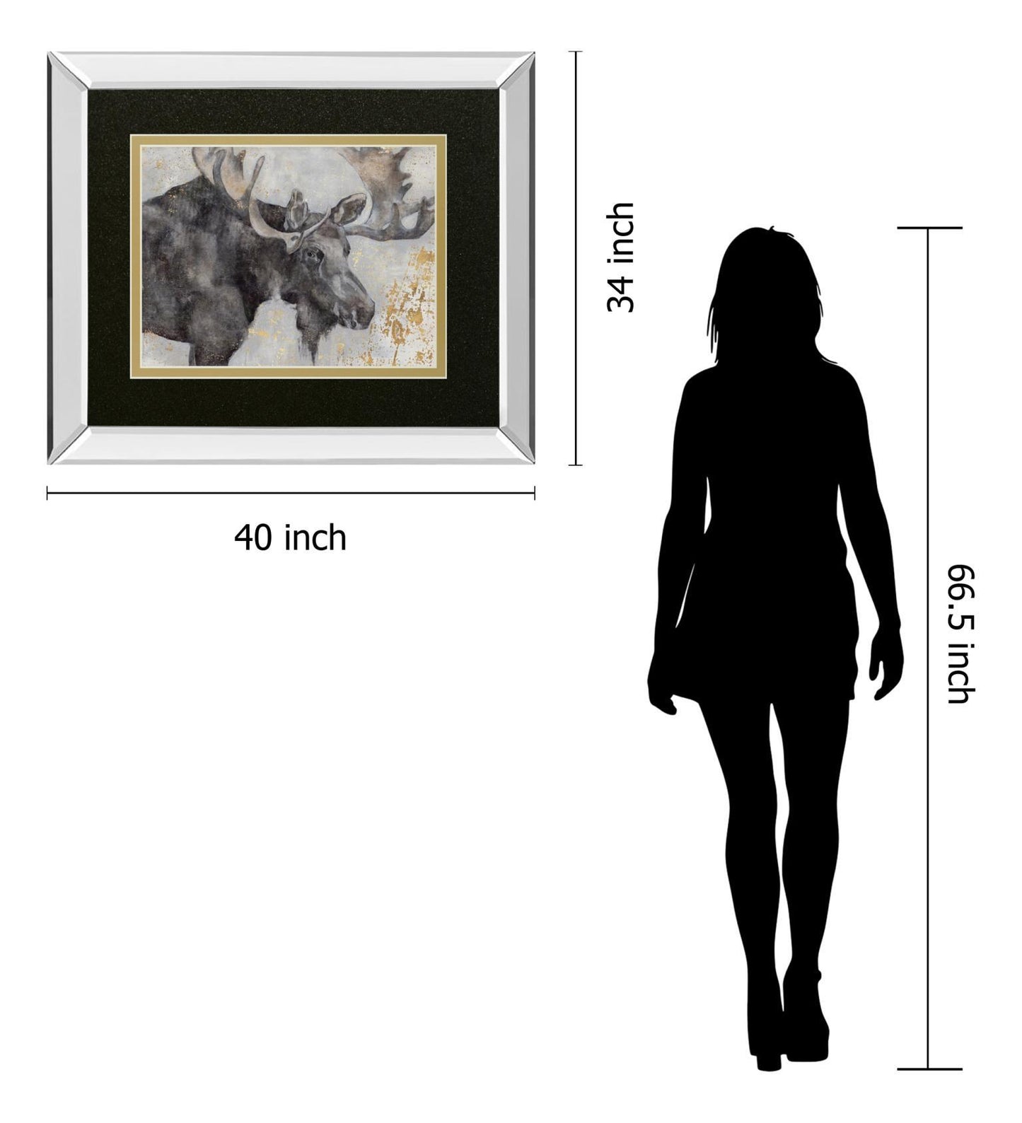 Alces Train I By Beverley Hawksley - Mirror Framed Print Wall Art - Black