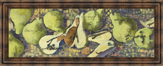 Sparkling Pears Il - By Silvia Rutledge Framed Print Wall Art - Green