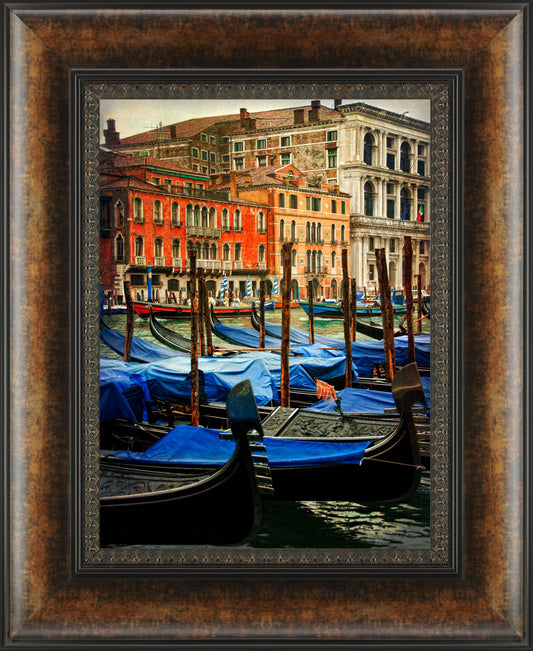 Venctian Canals I By Danny Head - Framed Print Wall Art - Blue