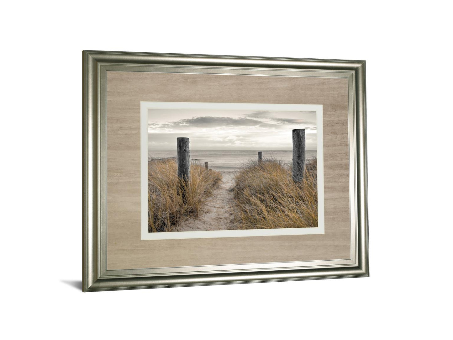 Beach Day By Frank, A. - Framed Print Wall Art - Dark Brown