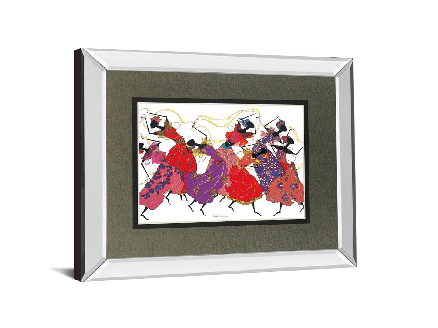 Lead Dancer In Purple Gown By Augusta Asberry - Mirror Framed Print Wall Art - Red
