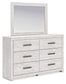Cayboni - Dresser And Mirror - Whitewash