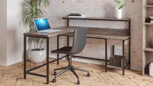 Arlenbry - L-Desk With Storage, Bookcase, Swivel Desk Chair