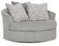 Casselbury - Oversized Swivel Accent Chair - Cement