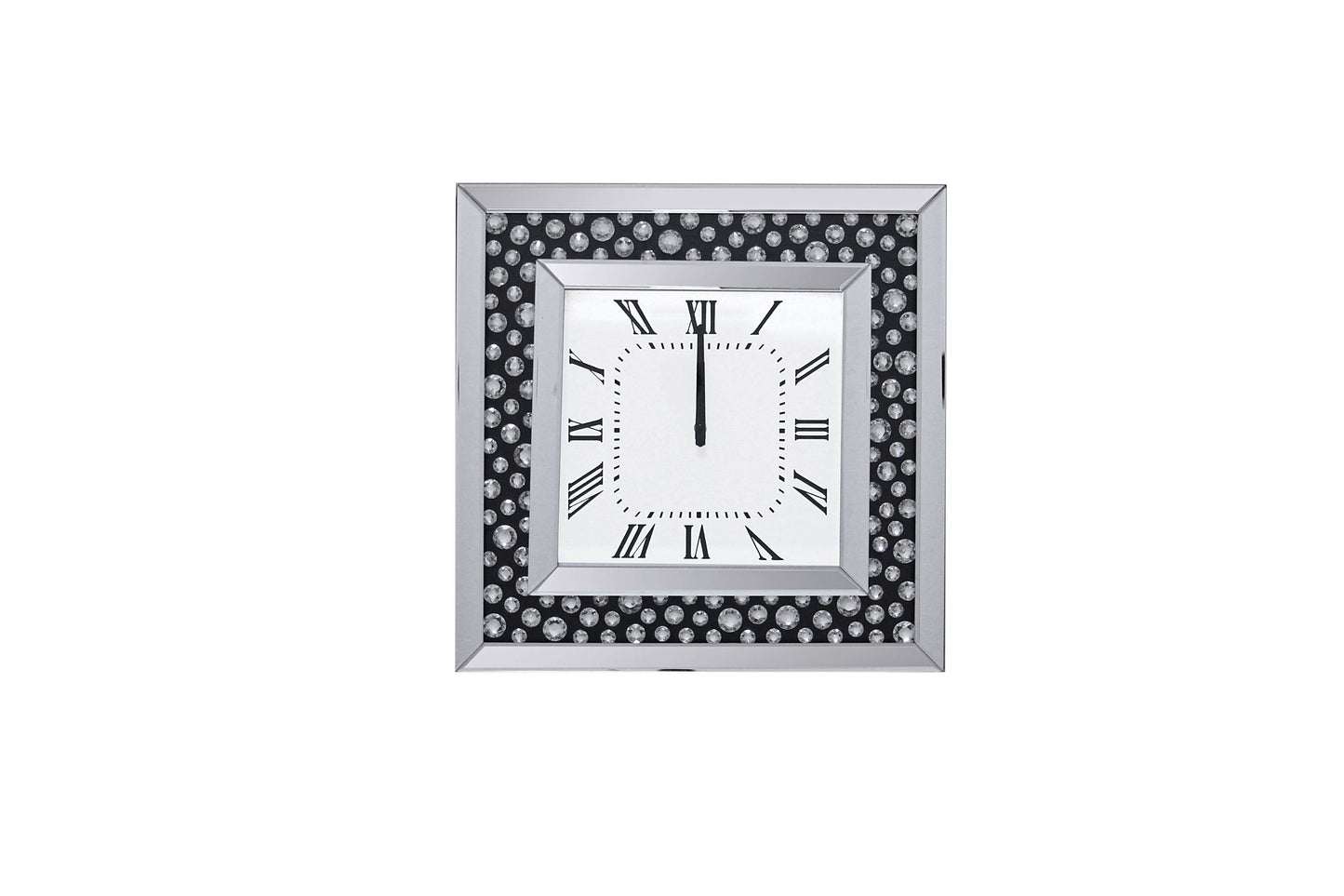 Marku - Wall Clock - Mirrored & Faux Gemstones