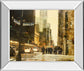 New York Streets By Acosta - Mirror Framed Print Wall Art - Dark Brown