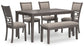 Wrenning - Dining Room Table Set (Set of 6) - Gray