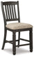 Tyler Creek - Upholstered Barstool (Set of 2) - Black / Grayish Brown