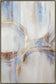 Hand Painted Textured Canvas With Foil In Frame Abstract - Pearl Silver
