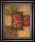 Camellias On Chocolate By Vivian Flasch - Framed Print Wall Art - Red