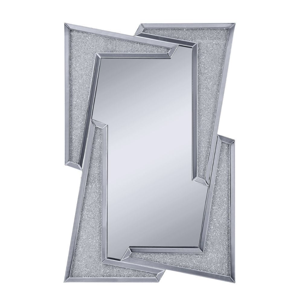 Noralie - Wall Decor - Mirrored & Faux Diamonds - Glass - 47"