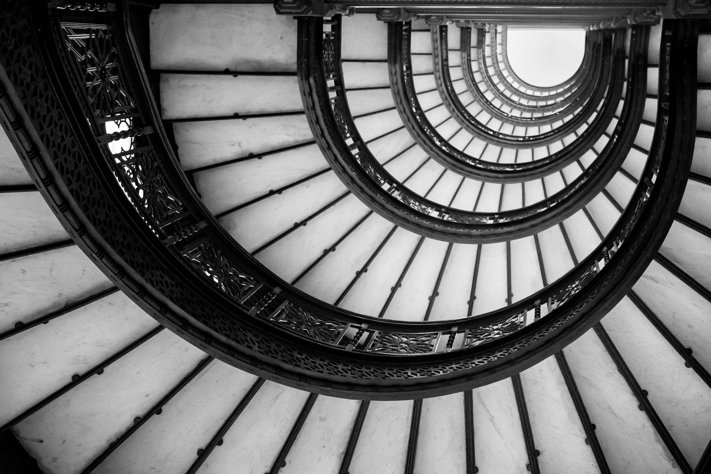 Framed Small - Spiral Stairs - Dark Gray