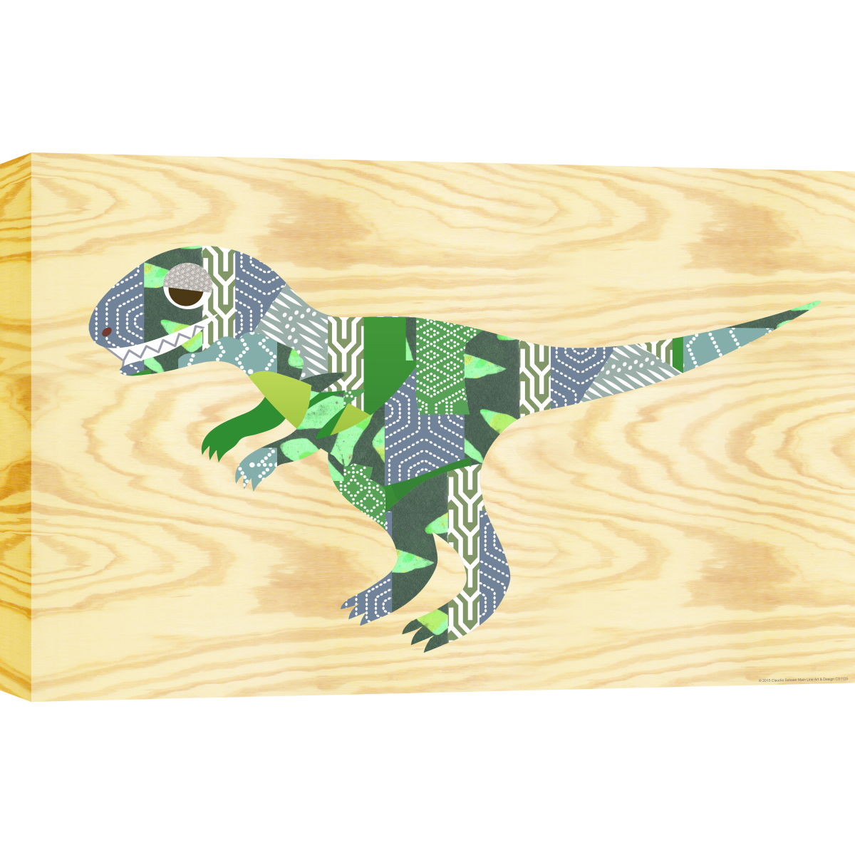 Mixed Media Canvas Dinosaur - Light Brown
