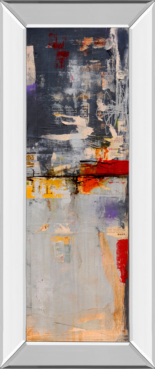 Hong Kong Post Il By Erin Ashley - Mirror Framed Print Wall Art - Blue