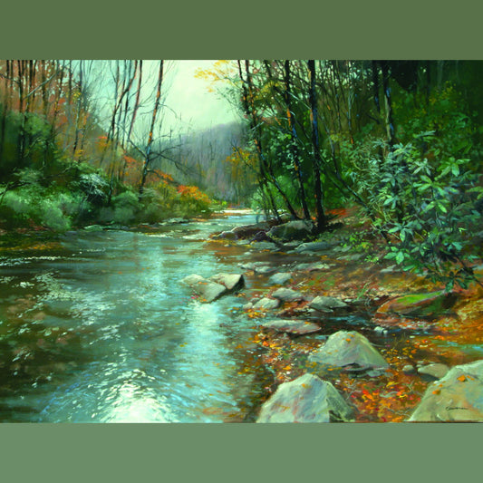 Small - Downstream By Roger Bansemer - Green