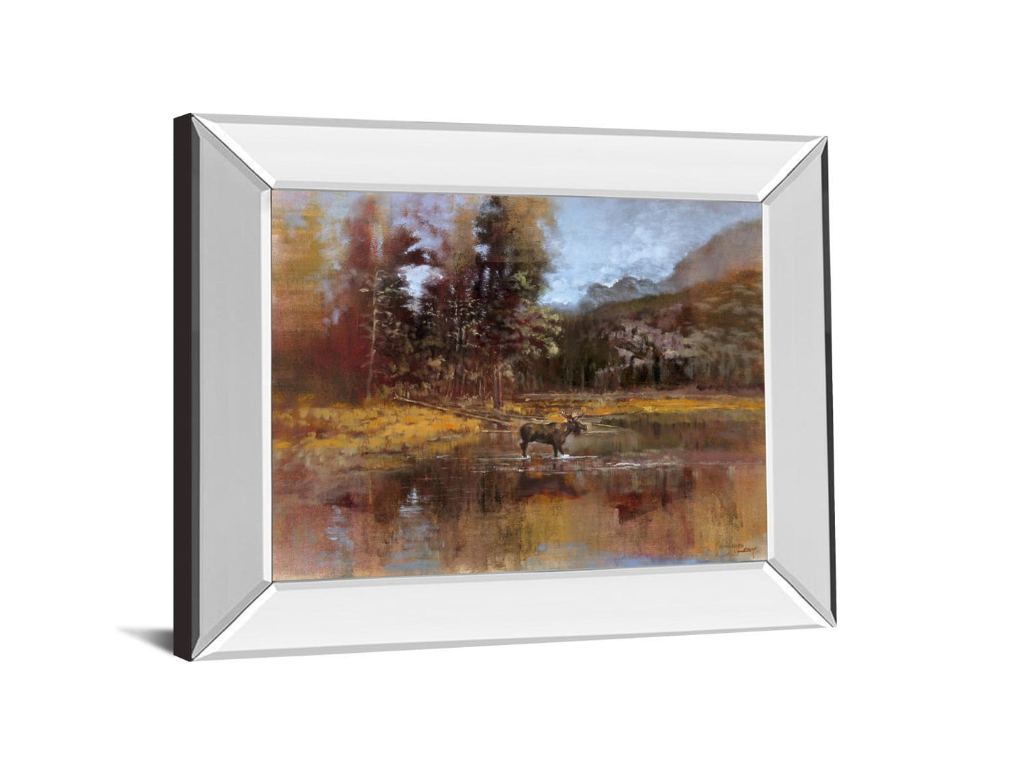 Magnificent View By Longo - Mirror Framed Print Wall Art - Red