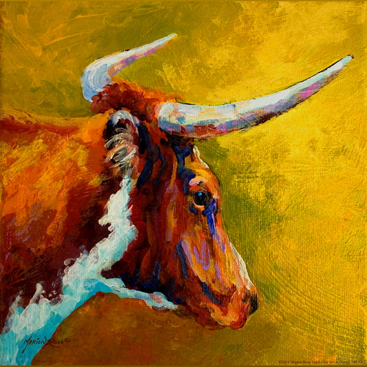 Framed - Steer By Marion Rose - Yellow