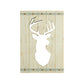 Deer On White Wood - Beige