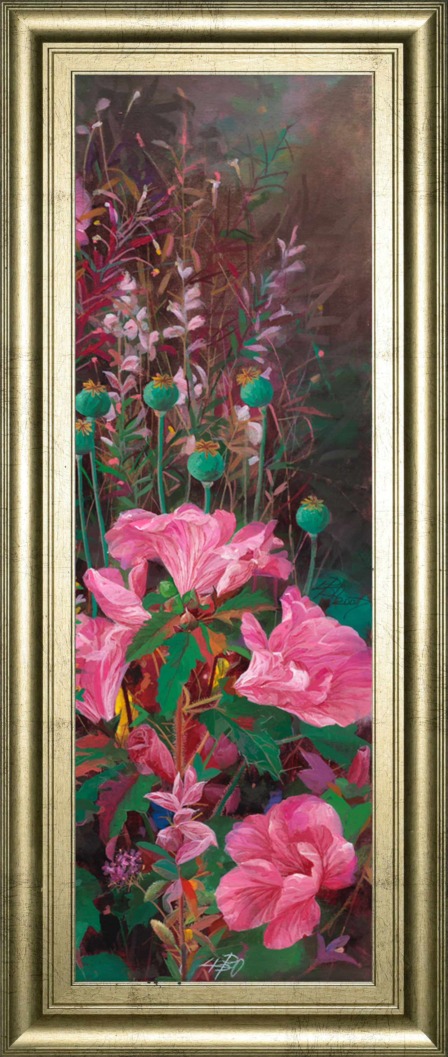 Pink Azalea Garden Il By Li Bo - Framed Print Wall Art - Pink