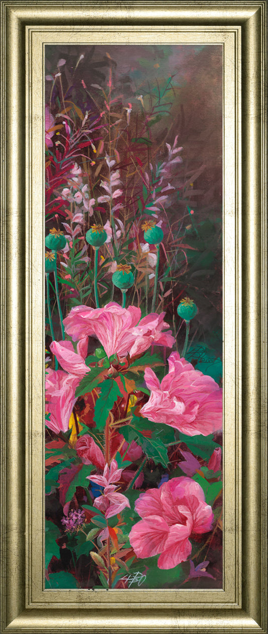 Pink Azalea Garden Il By Li Bo - Framed Print Wall Art - Pink