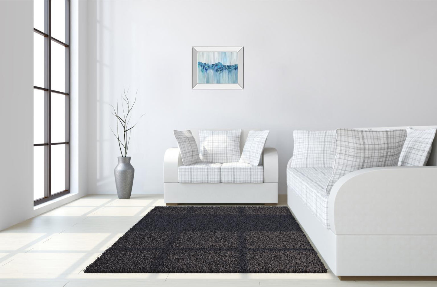 Keeping Calm By Sofia Veysey - Mirror Framed Print Wall Art - Blue
