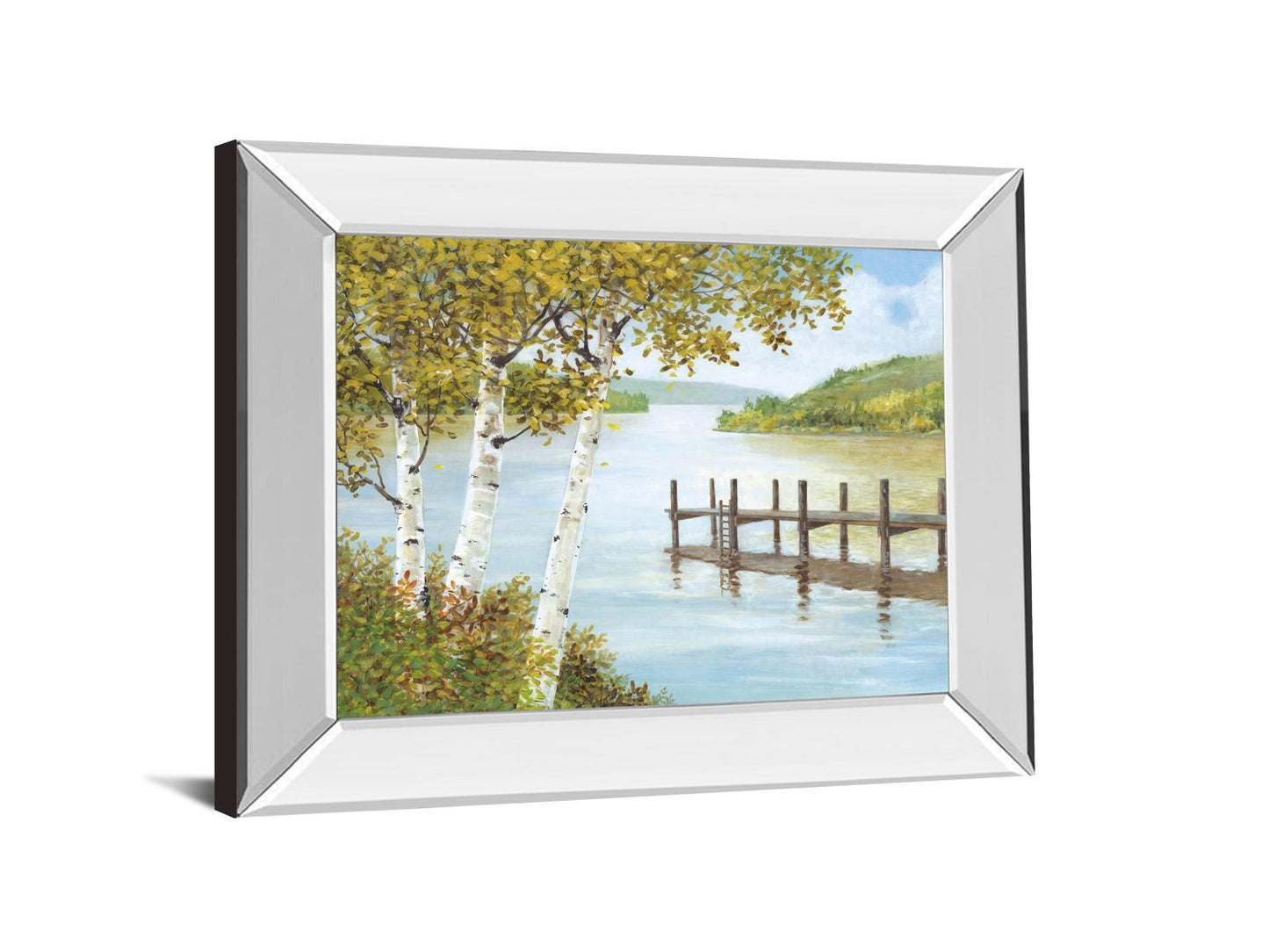 Rural Route Il By A. Fisk - Mirror Framed Print Wall Art - Blue