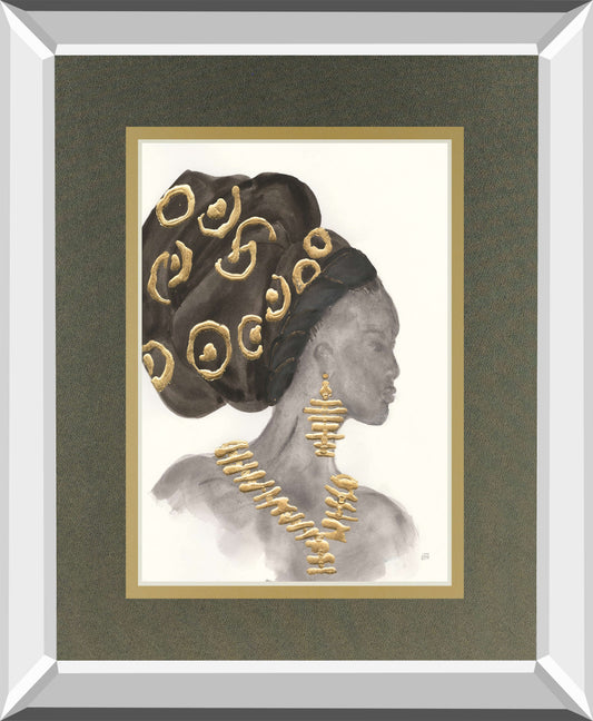 Headdress Beauty I By Chris Paschke Mirrored Frame - Dark Gray