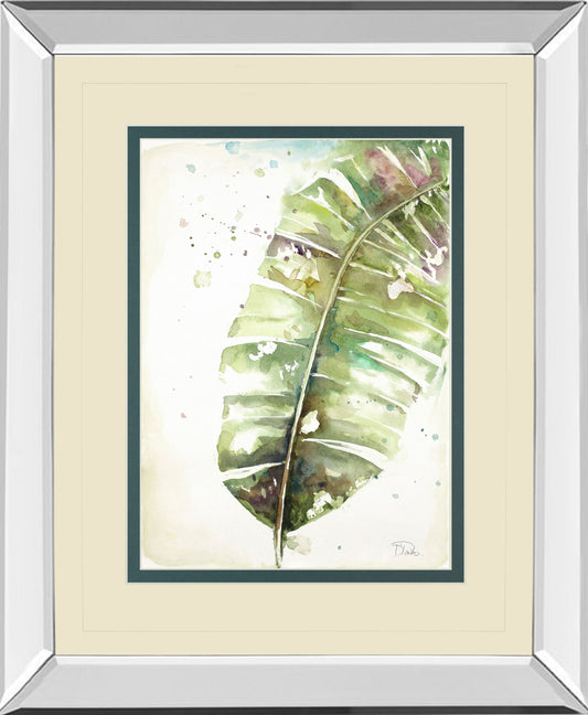 Watercolor Plantain Leaves Il By Patricia Pinto - Mirror Framed Print Wall Art - Green