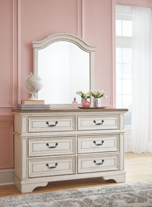 Realyn - Two-tone - Dresser, Mirror - 6-drawer