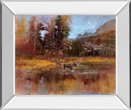 Magnificent View By Longo - Mirror Framed Print Wall Art - Red