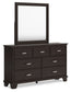 Covetown - Dresser And Mirror - Dark Brown