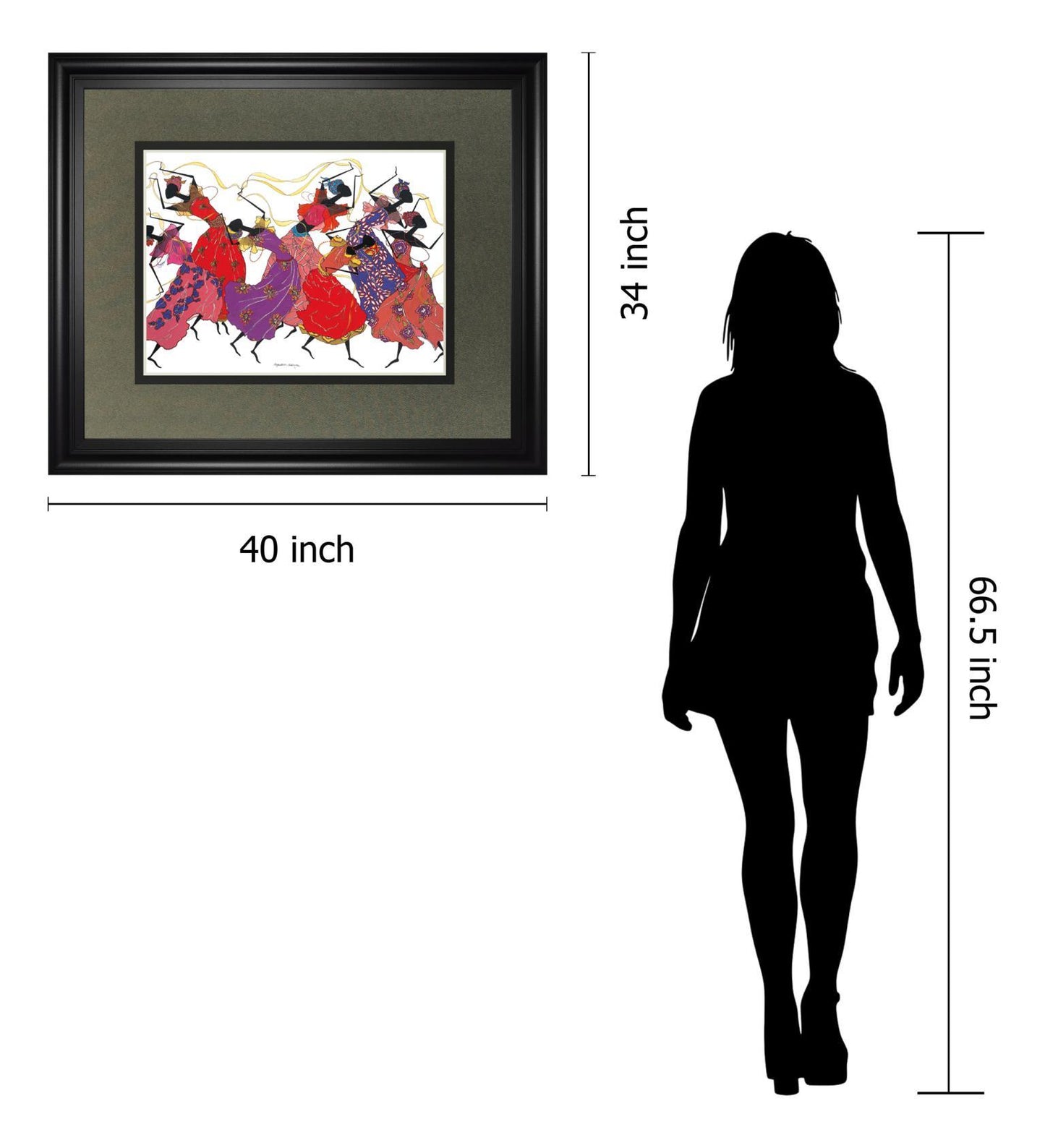 Lead Dancer In Purple Gown By Augusta Asberry - Framed Print Wall Art - Red