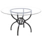 Aviano - 5 Piece Round Glass Top Dining Table Set With Rattan Chairs - Gunmetal
