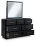 Rowanbeck - Dresser And Mirror - Black