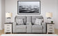 Biscoe - Power Reclining Loveseat With Console /Adj Headrest - Pewter