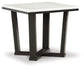 Fostead - Square End Table - White / Espresso