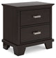 Covetown - Two Drawer Night Stand - Dark Brown