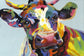 Temp Glass With Foil - Abstract Cow - Blue