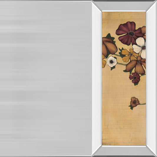 Wandering Bouquet By Maja - Mirror Framed Print Wall Art Real Glass - Beige