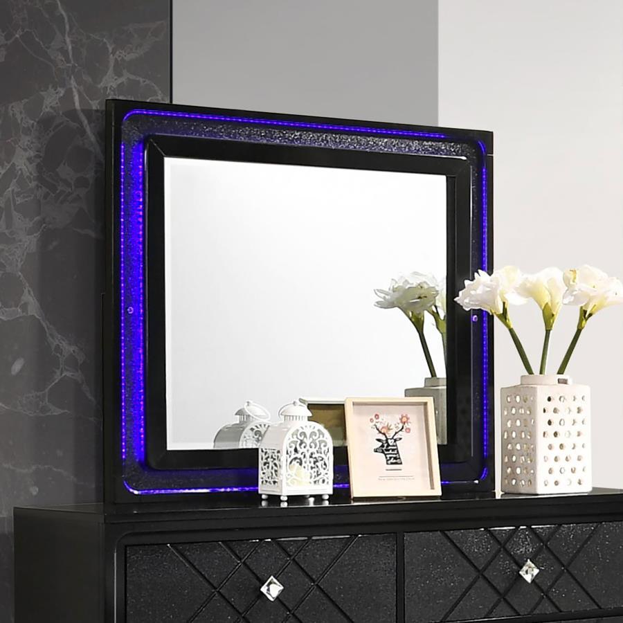 Penelope - Rectangular Dresser Mirror - Black