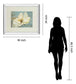 White Peony By Patricia Pinto - Mirror Framed Print Wall Art - Blue