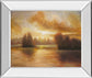 Golden Lake Glow I By Michael Marcon - Mirror Framed Print Wall Art - Yellow