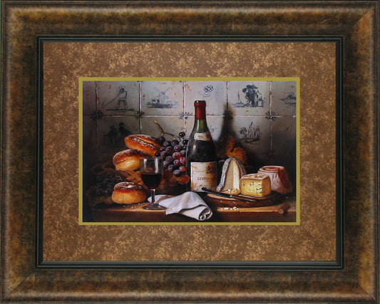 A Fine Meal By Raymond Campbell - Framed Print Wall Art - Light Brown
