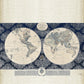 Small - Blue Map Of The Worldelizabethmedley - Beige